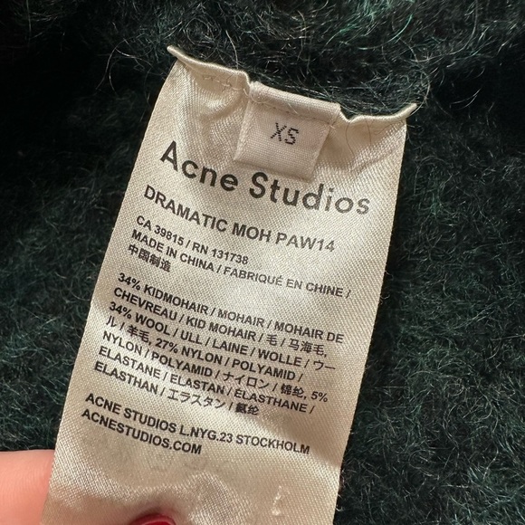 Acne Studios Green Dramatic Mohair Wool Paw14 Sweater​​​​ - Picture 5 of 7